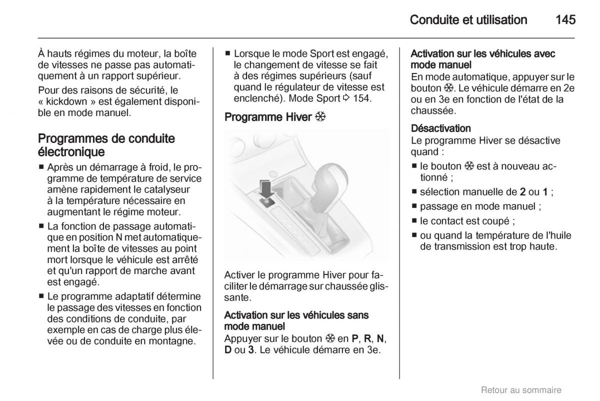 Opel Astra H III 3 manuel du proprietaire / page 145