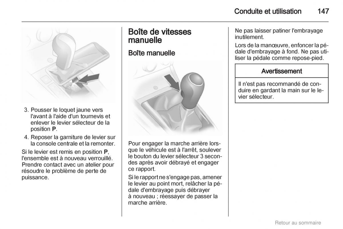 Opel Astra H III 3 manuel du proprietaire / page 147