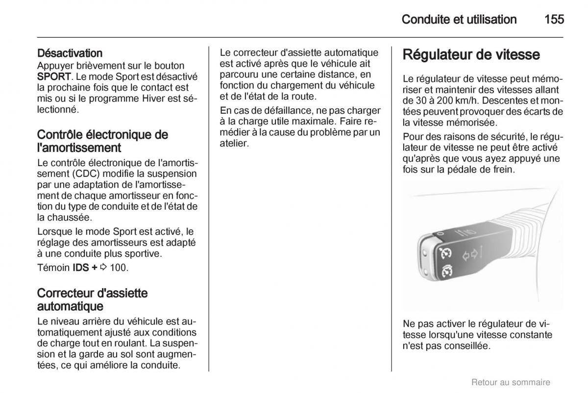 Opel Astra H III 3 manuel du proprietaire / page 155