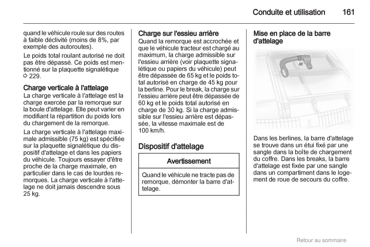 Opel Astra H III 3 manuel du proprietaire / page 161