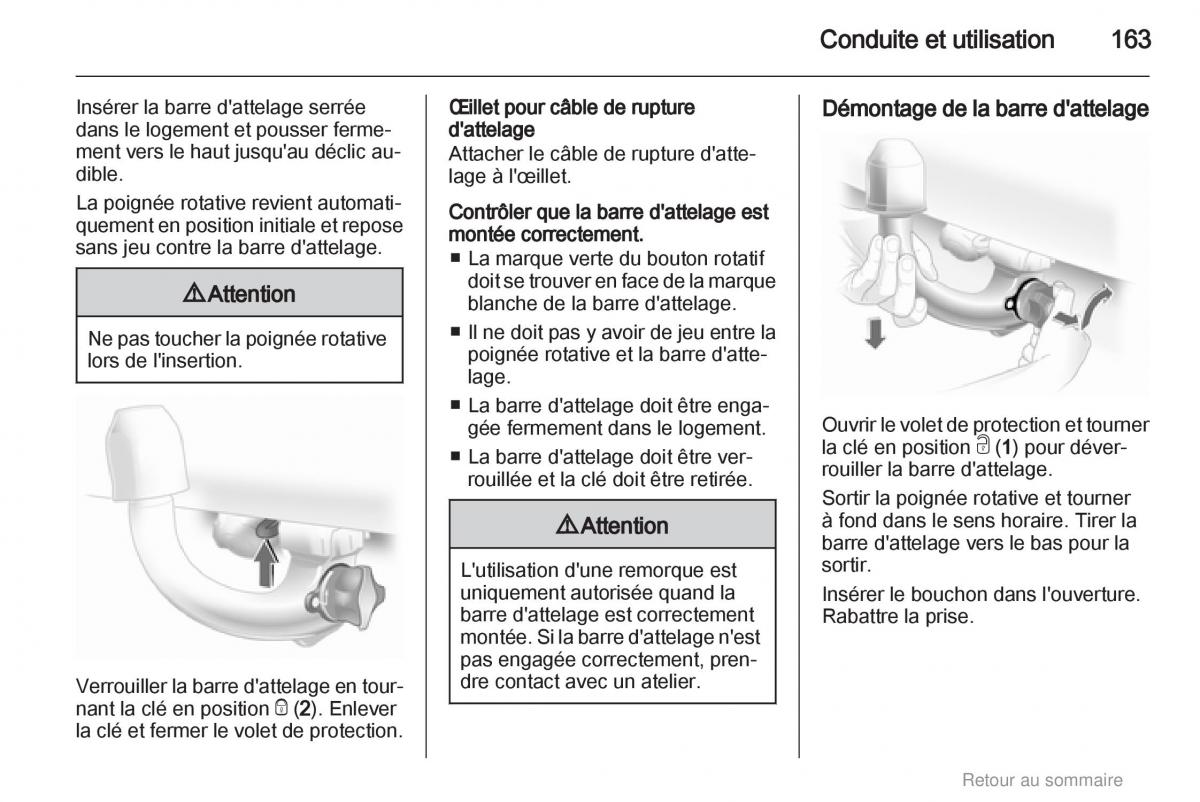 Opel Astra H III 3 manuel du proprietaire / page 163