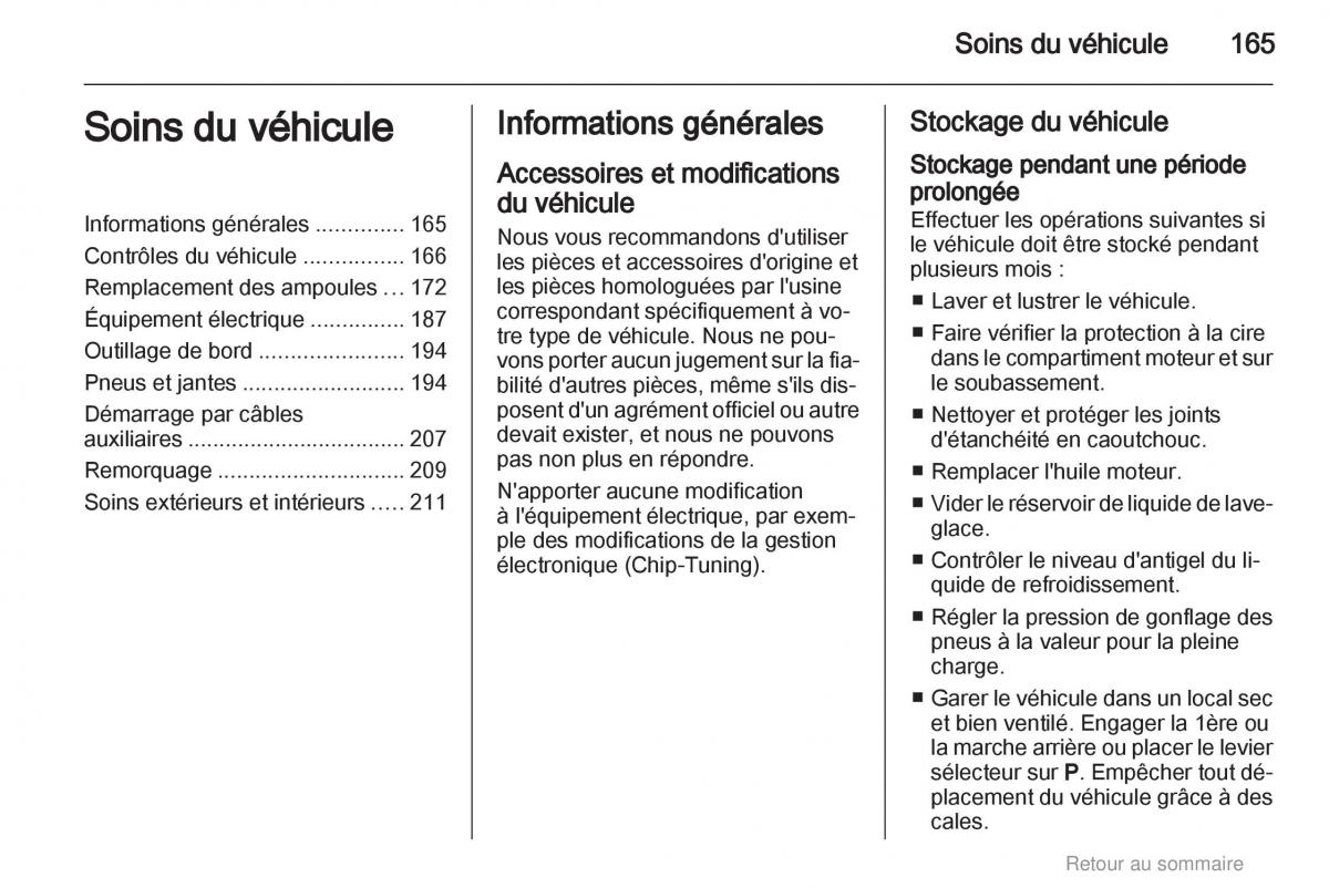 Opel Astra H III 3 manuel du proprietaire / page 165