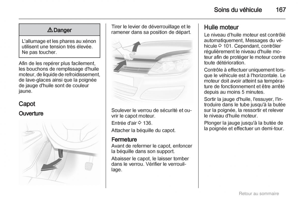 Opel Astra H III 3 manuel du proprietaire / page 167