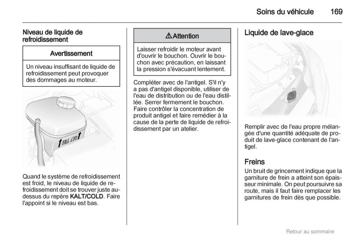 Opel Astra H III 3 manuel du proprietaire / page 169