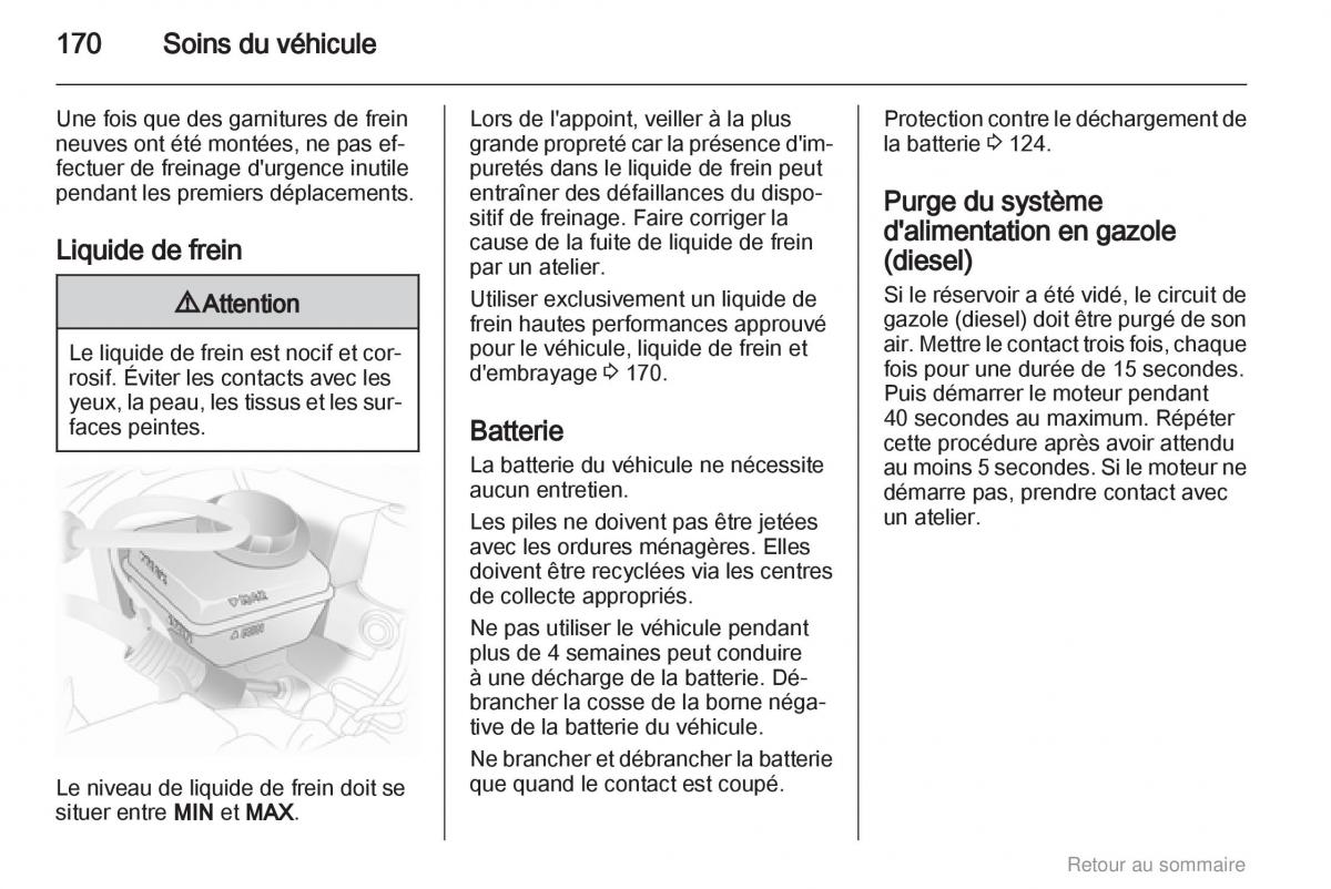 Opel Astra H III 3 manuel du proprietaire / page 170