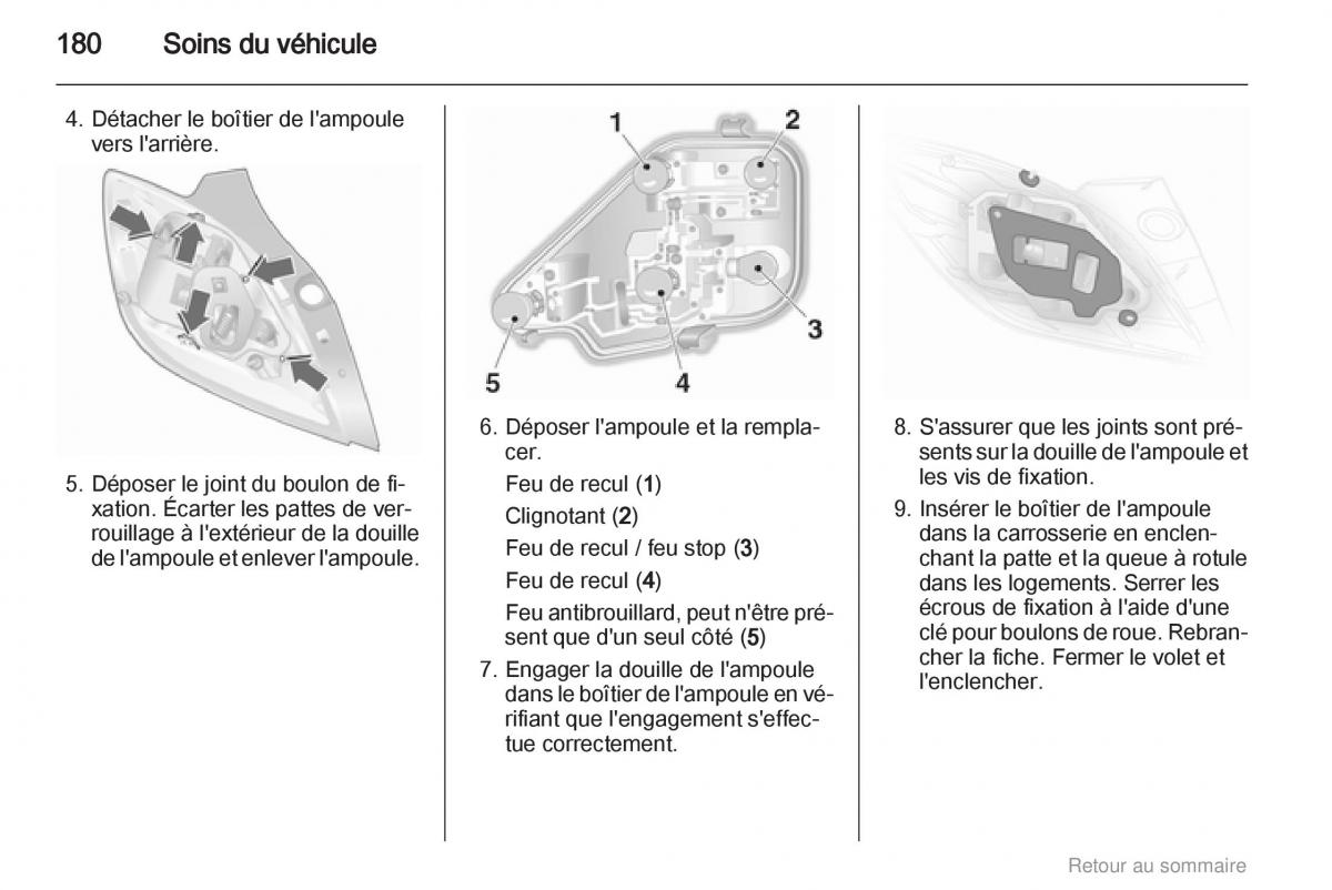 Opel Astra H III 3 manuel du proprietaire / page 180