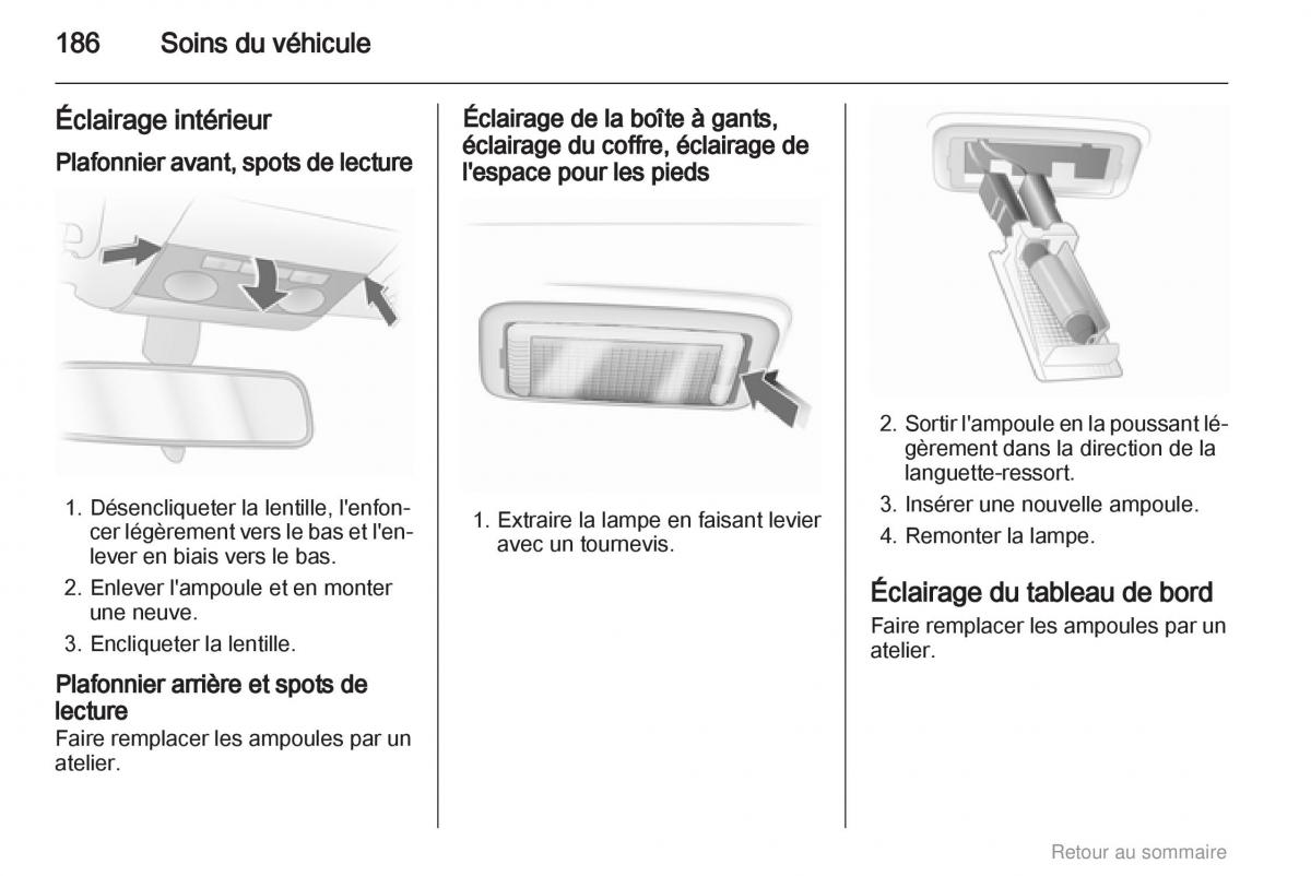 Opel Astra H III 3 manuel du proprietaire / page 186