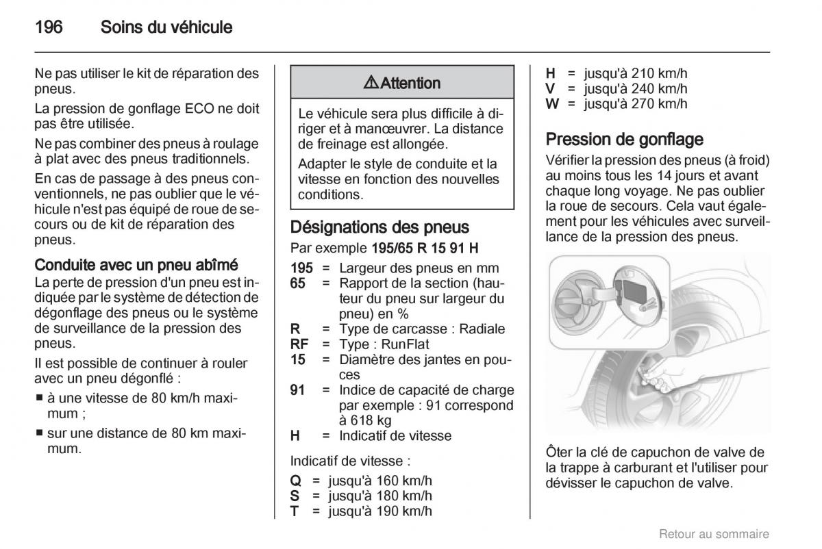 Opel Astra H III 3 manuel du proprietaire / page 196