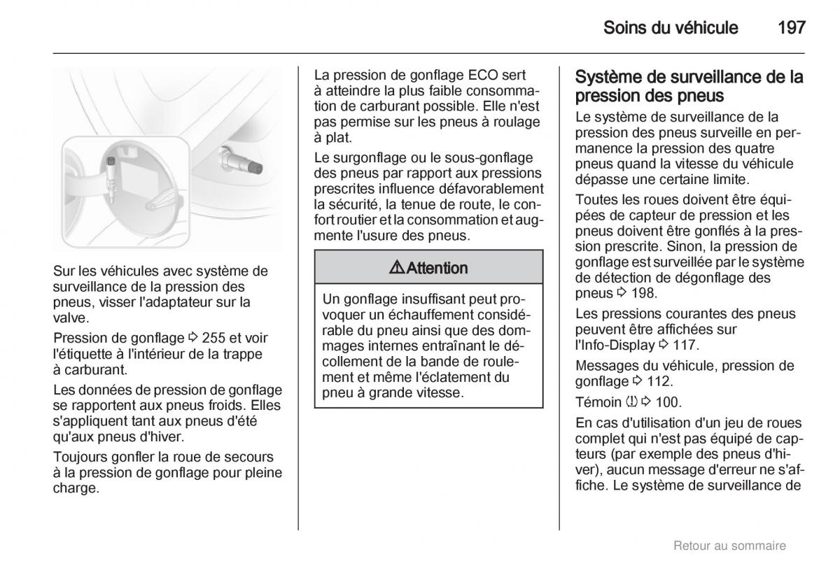 Opel Astra H III 3 manuel du proprietaire / page 197