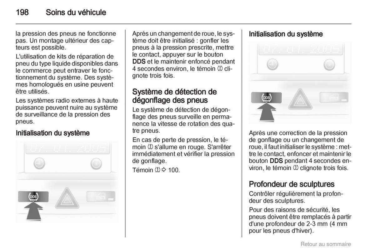 Opel Astra H III 3 manuel du proprietaire / page 198