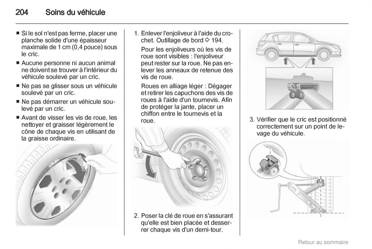 Opel Astra H III 3 manuel du proprietaire / page 204