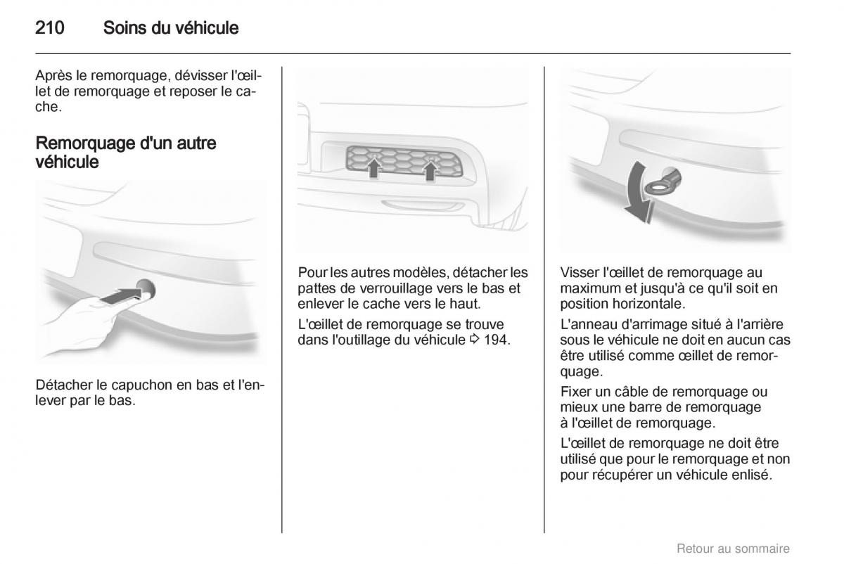 Opel Astra H III 3 manuel du proprietaire / page 210