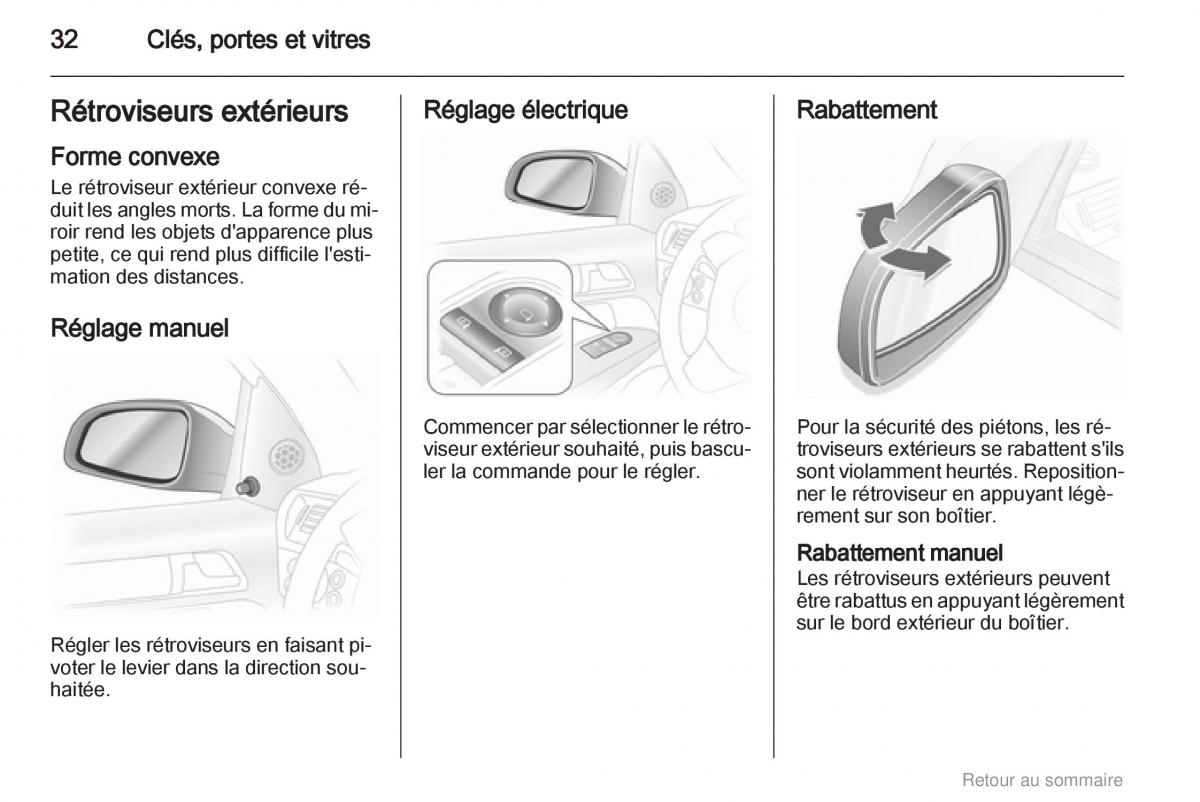 Opel Astra H III 3 manuel du proprietaire / page 32