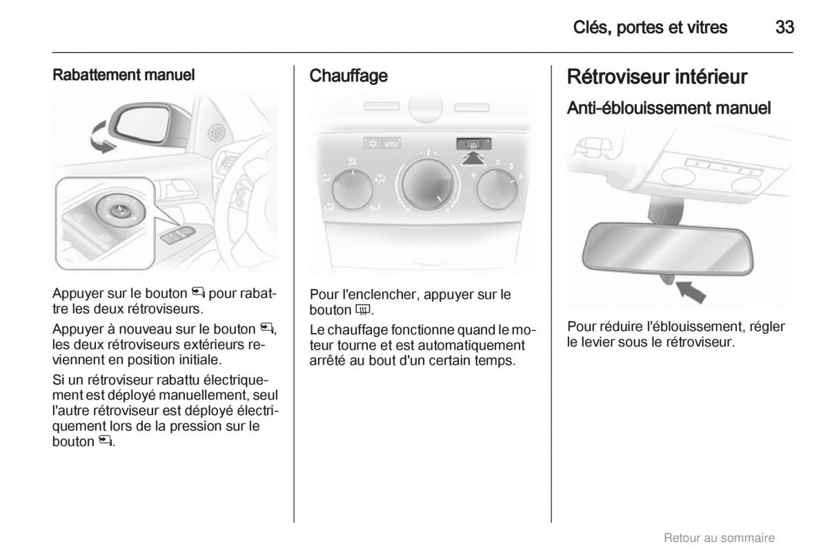 Opel Astra H III 3 manuel du proprietaire / page 33