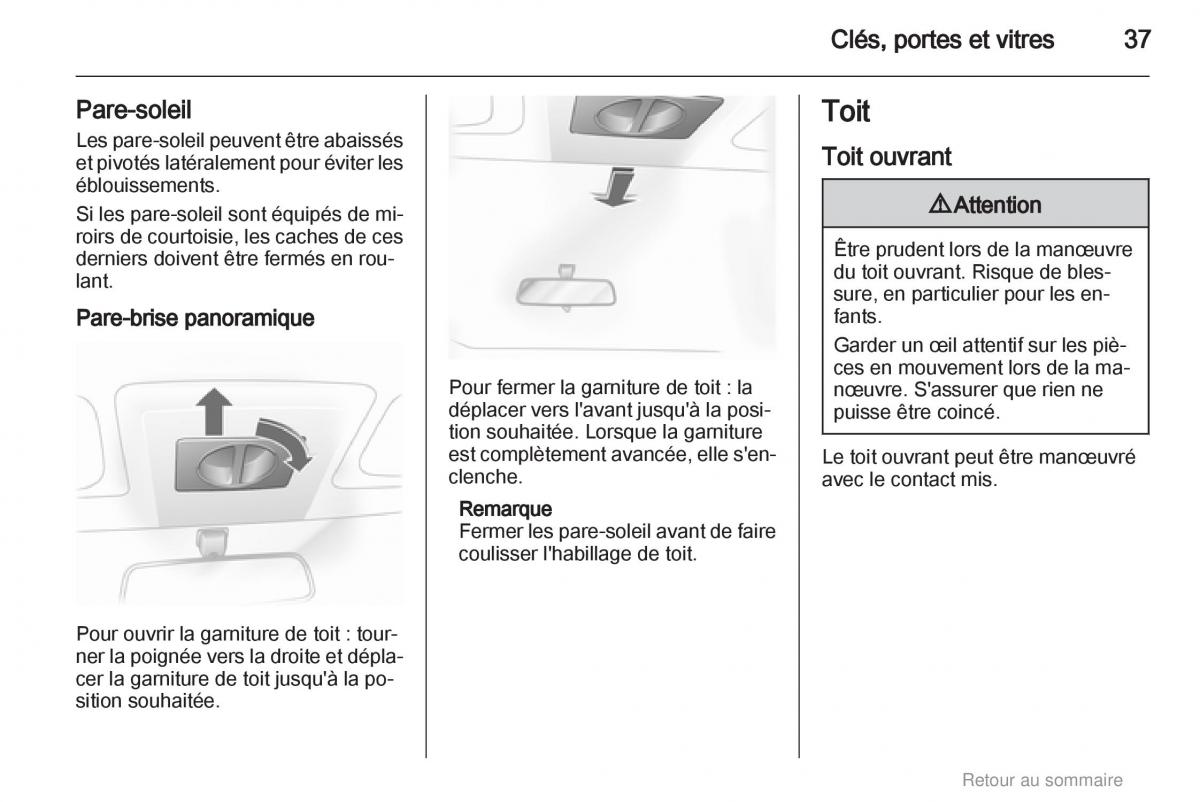 Opel Astra H III 3 manuel du proprietaire / page 37