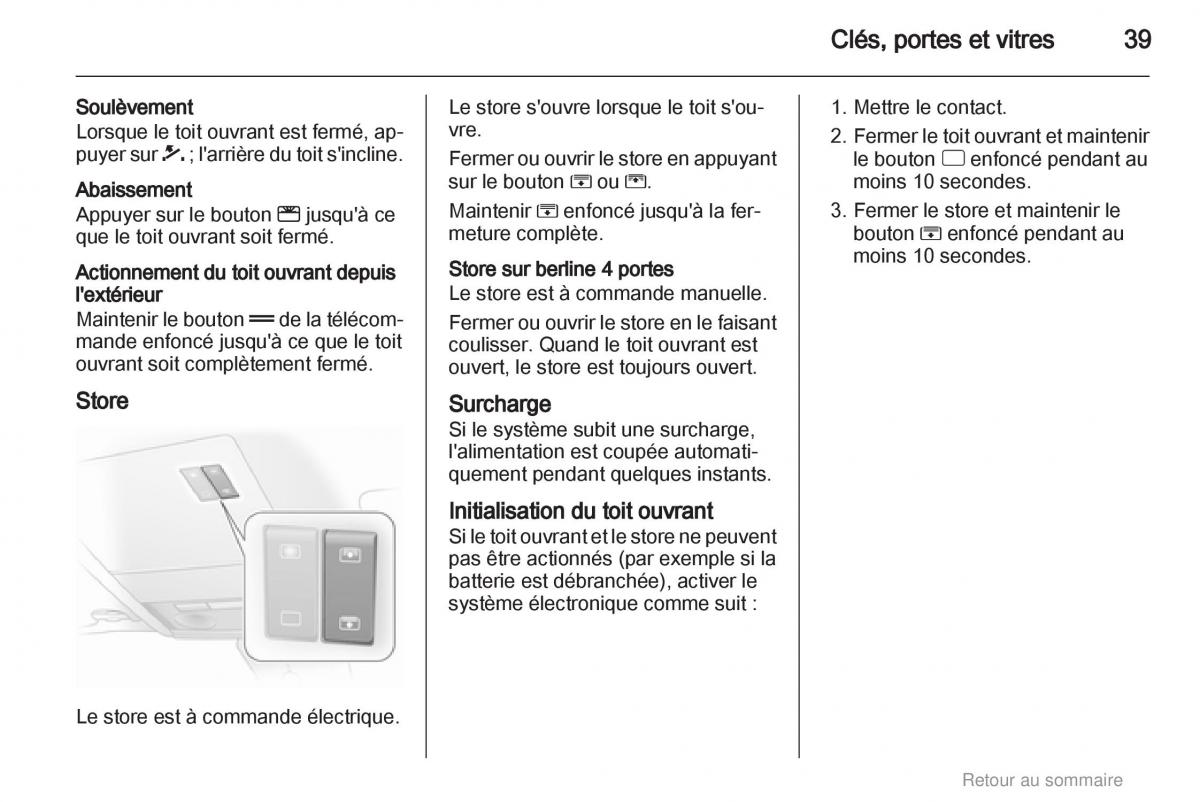 Opel Astra H III 3 manuel du proprietaire / page 39