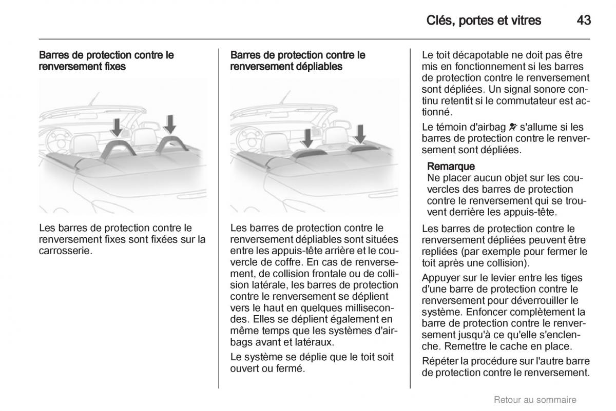 Opel Astra H III 3 manuel du proprietaire / page 43