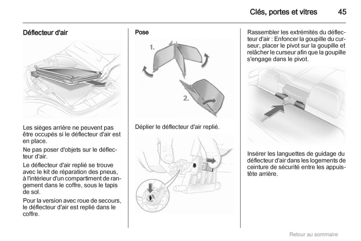 Opel Astra H III 3 manuel du proprietaire / page 45