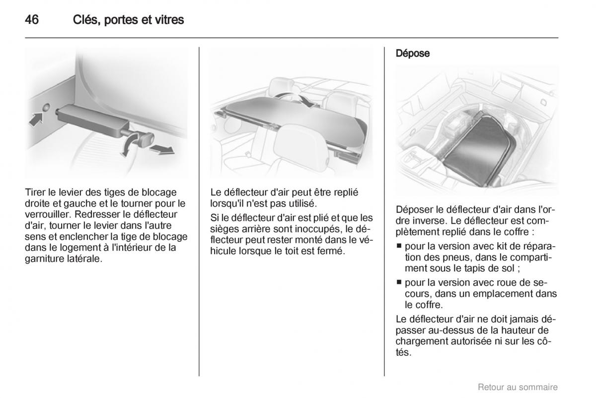 Opel Astra H III 3 manuel du proprietaire / page 46