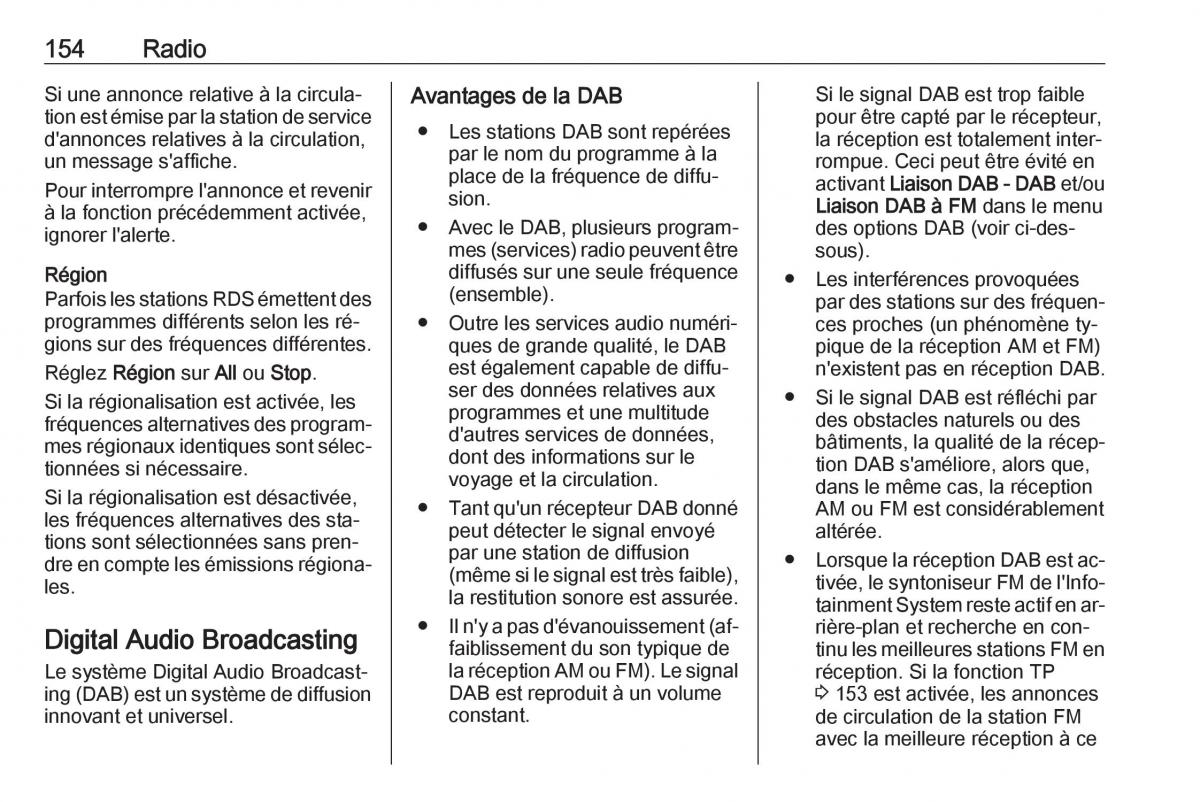 Opel Astra K V 5 manuel du proprietaire / page 154