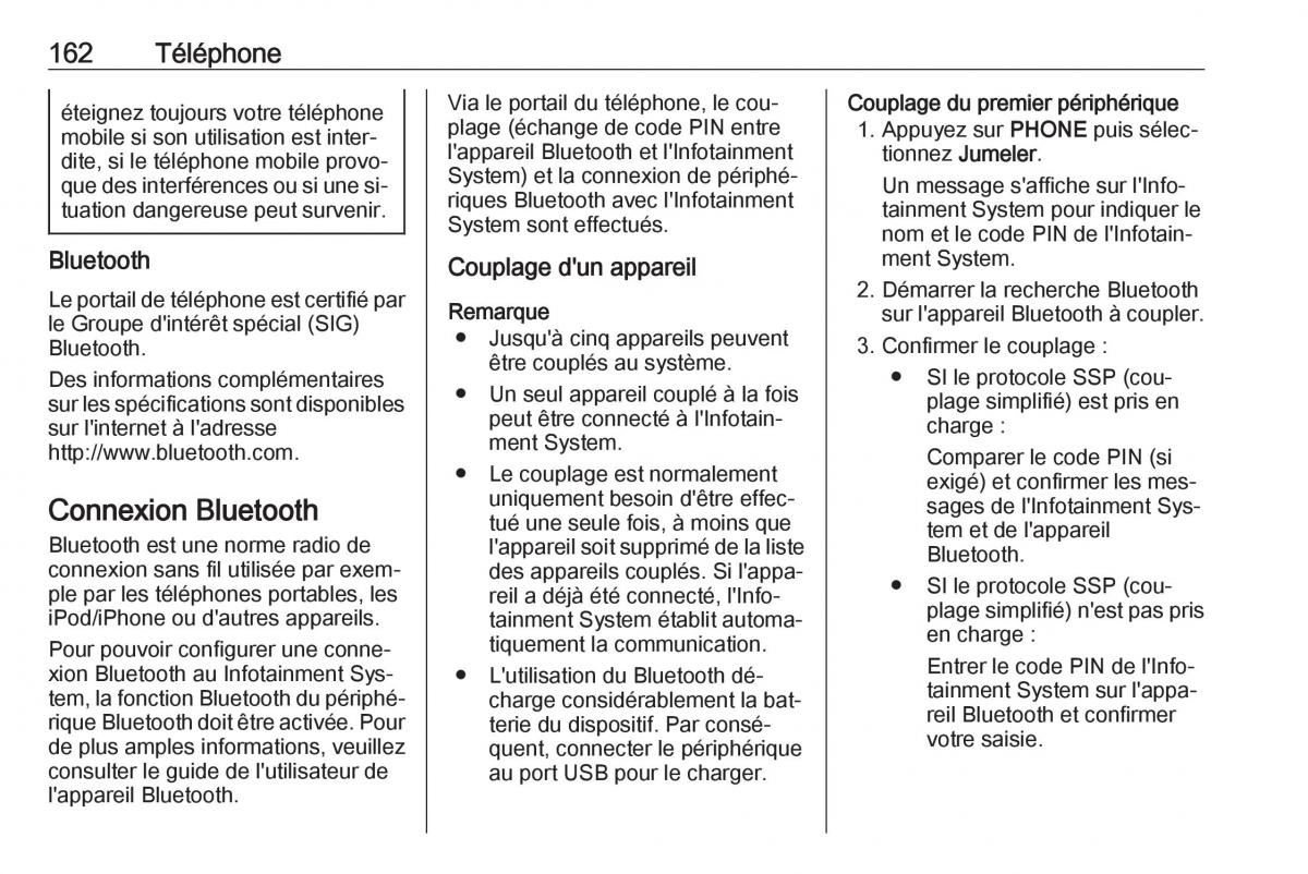 Opel Astra K V 5 manuel du proprietaire / page 162