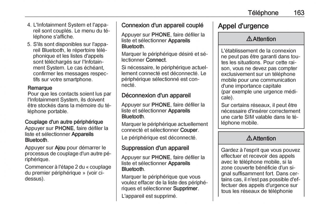 Opel Astra K V 5 manuel du proprietaire / page 163