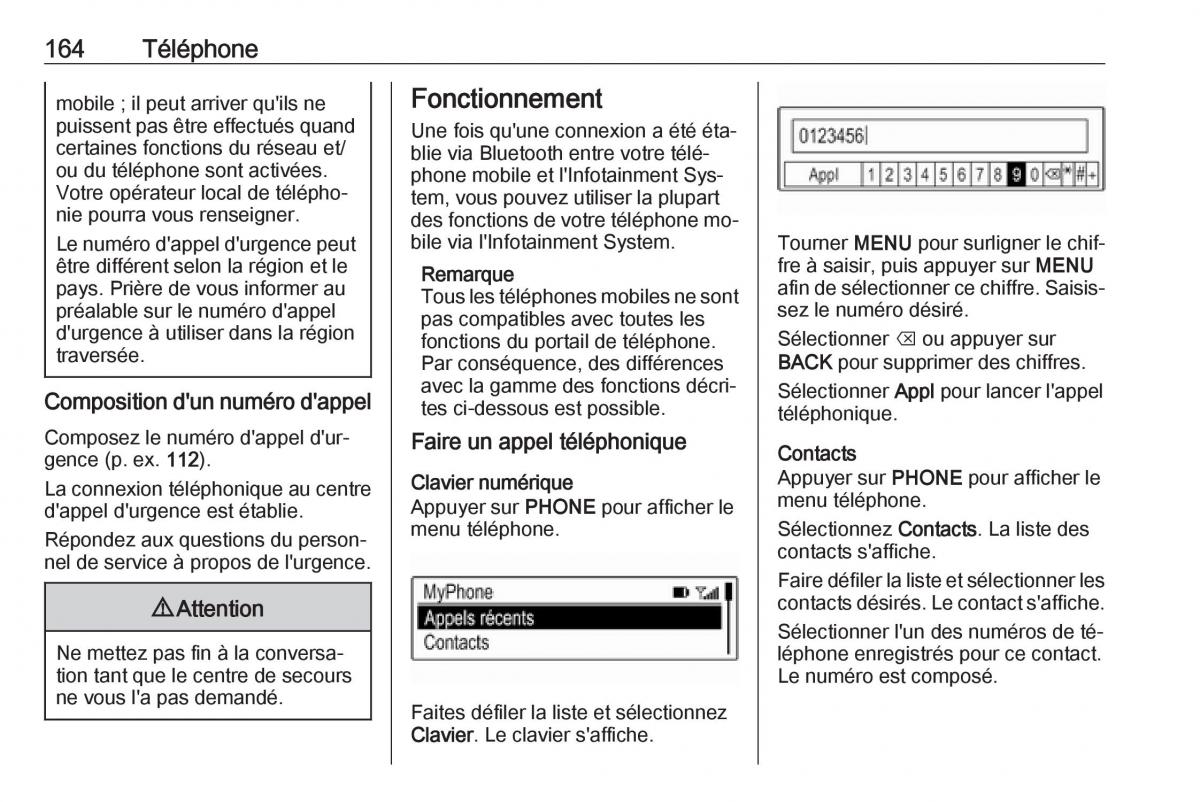 Opel Astra K V 5 manuel du proprietaire / page 164