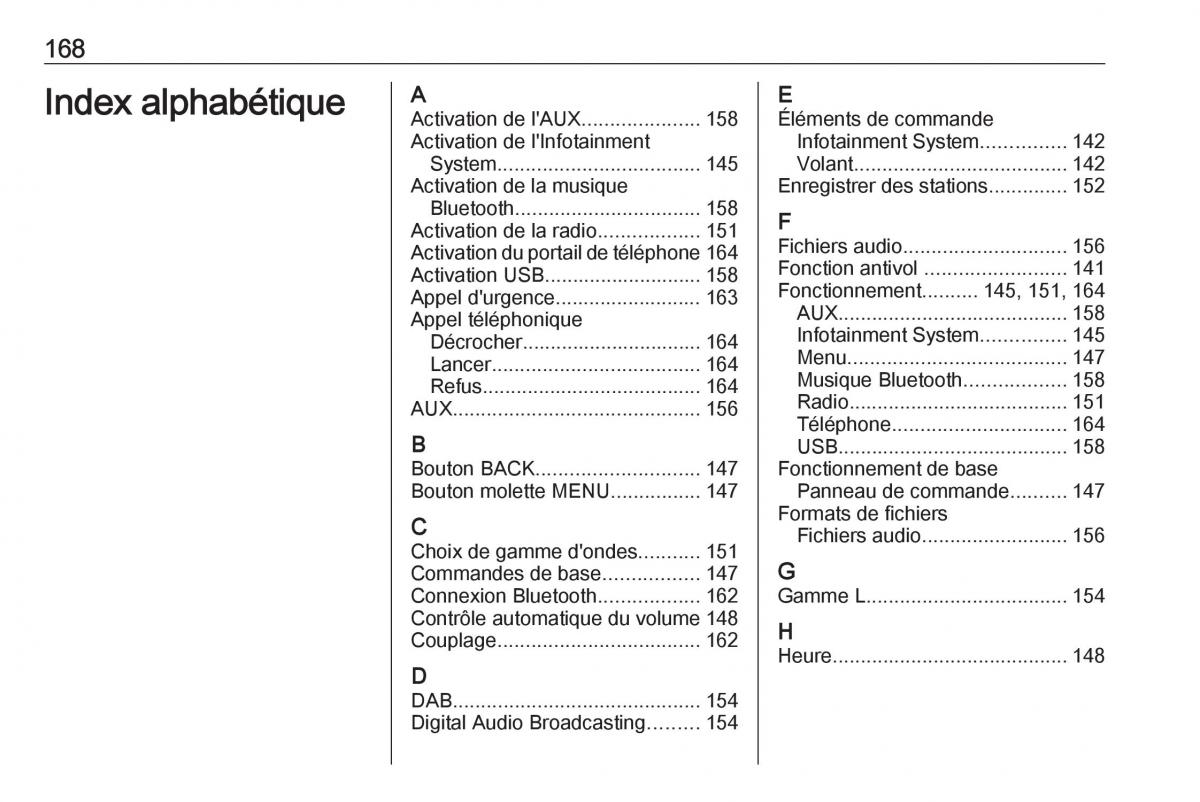 Opel Astra K V 5 manuel du proprietaire / page 168