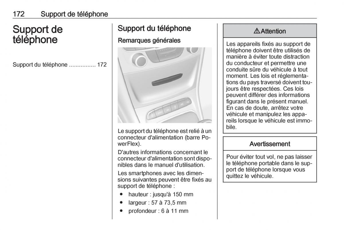 Opel Astra K V 5 manuel du proprietaire / page 172