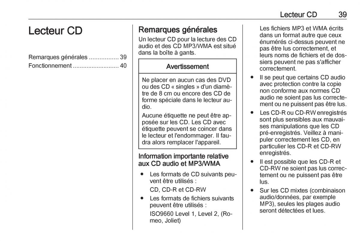 Opel Astra K V 5 manuel du proprietaire / page 39