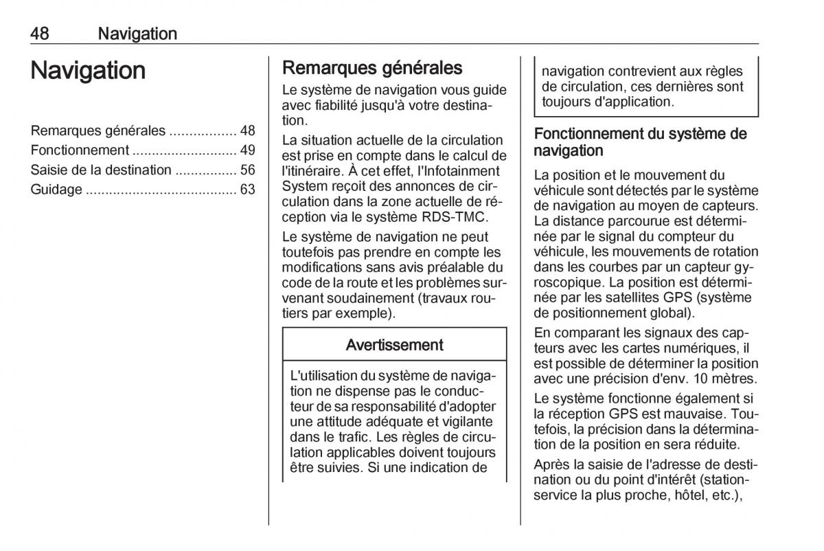 Opel Astra K V 5 manuel du proprietaire / page 48