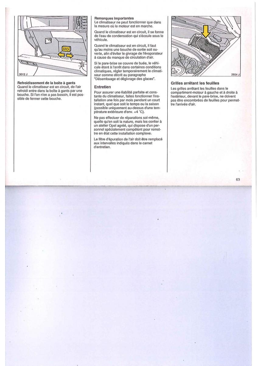 Opel Calibra manuel du proprietaire / page 63