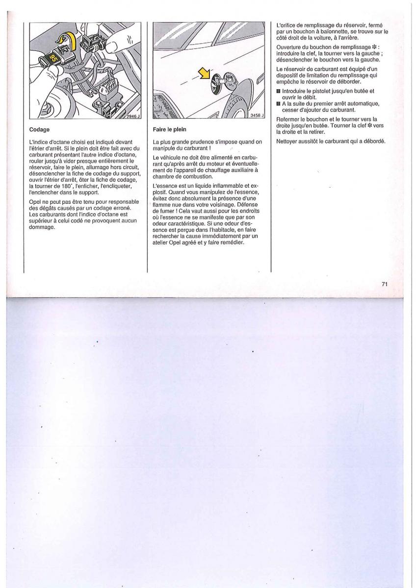 Opel Calibra manuel du proprietaire / page 71