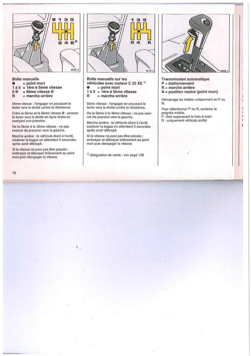 Opel Calibra manuel du proprietaire / page 18