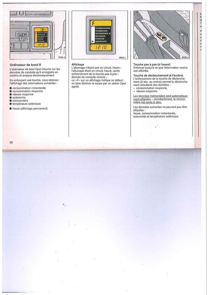 Opel Calibra manuel du proprietaire / page 30