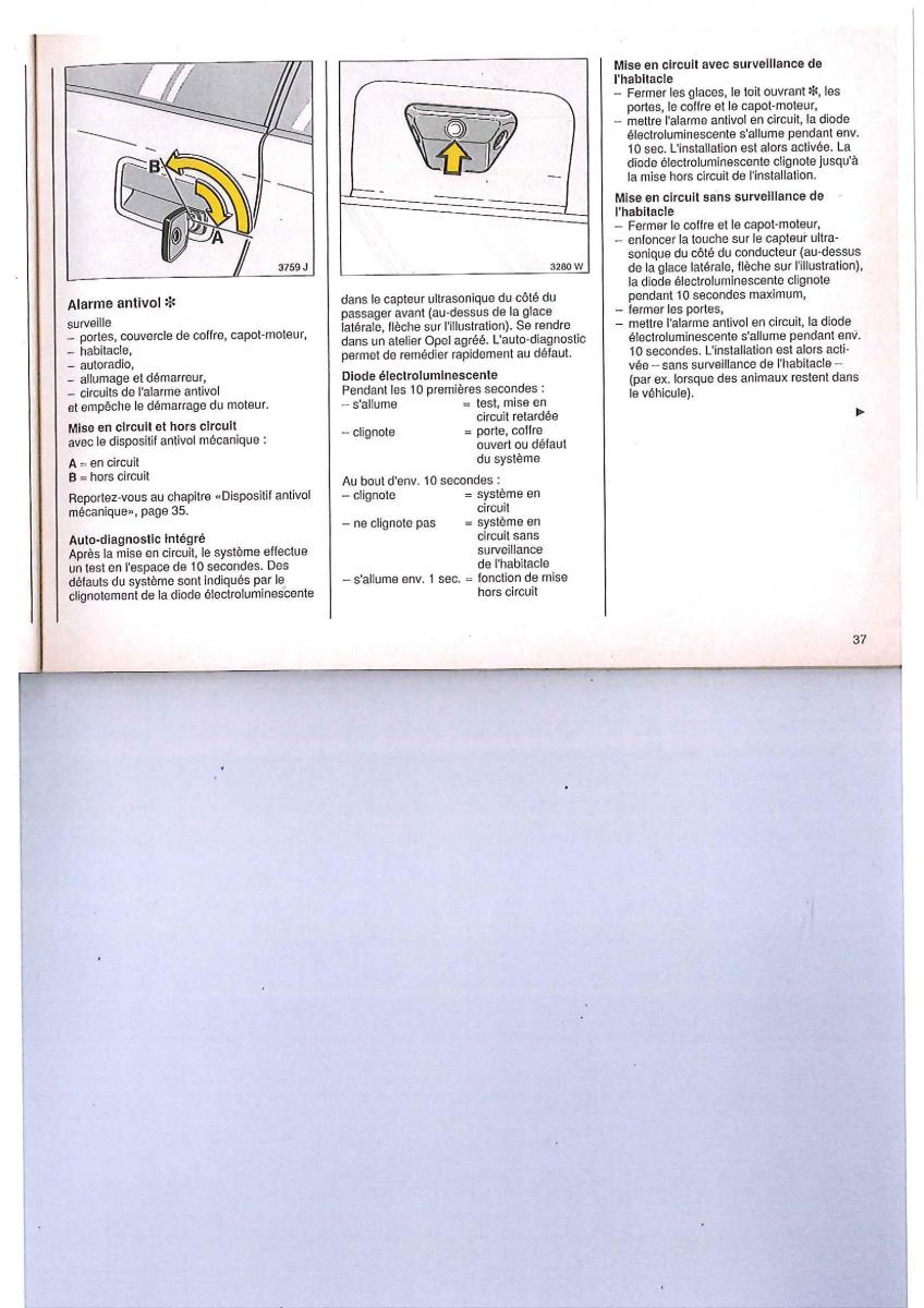 Opel Calibra manuel du proprietaire / page 37