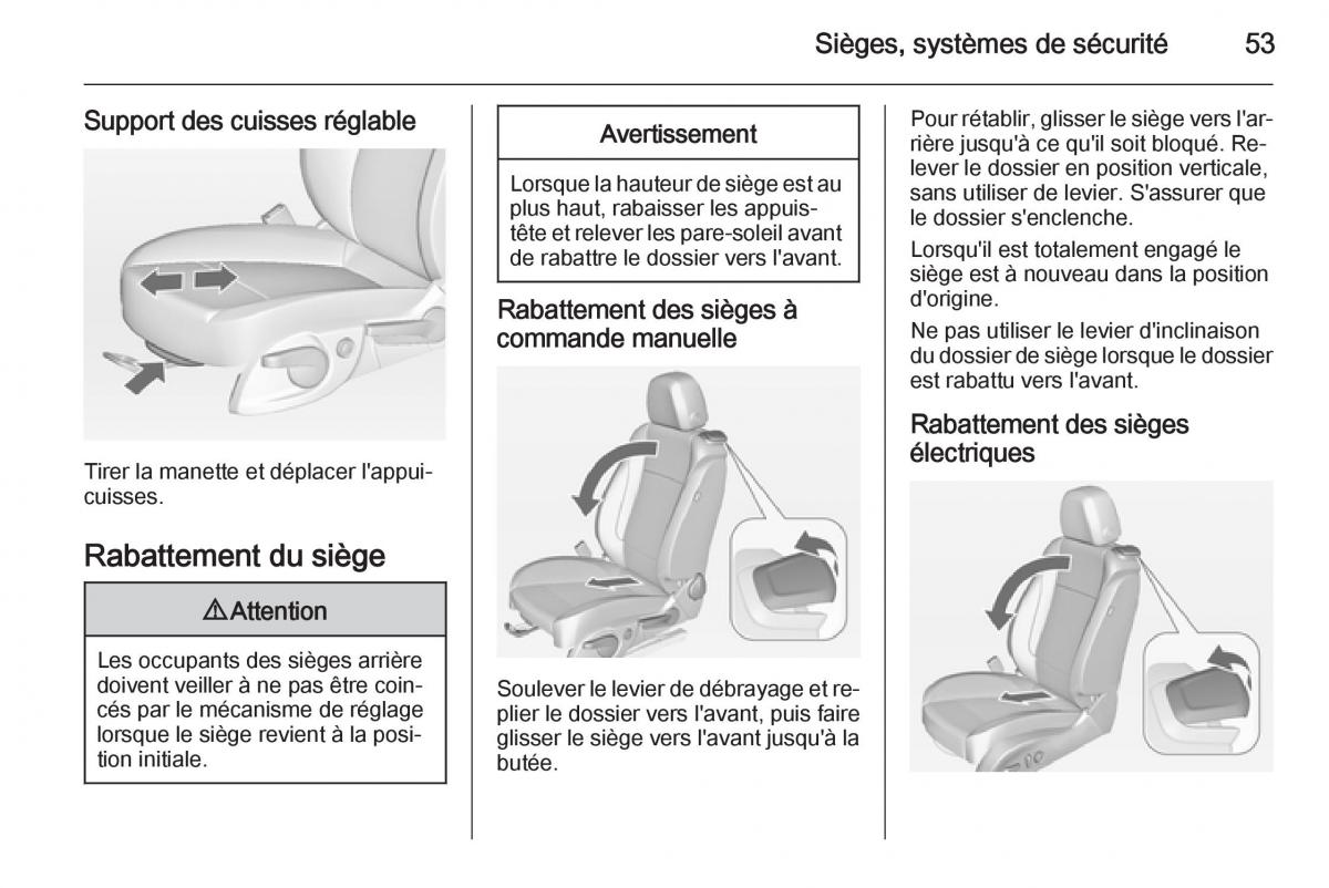 Opel Cascada Cabrio manuel du proprietaire / page 55