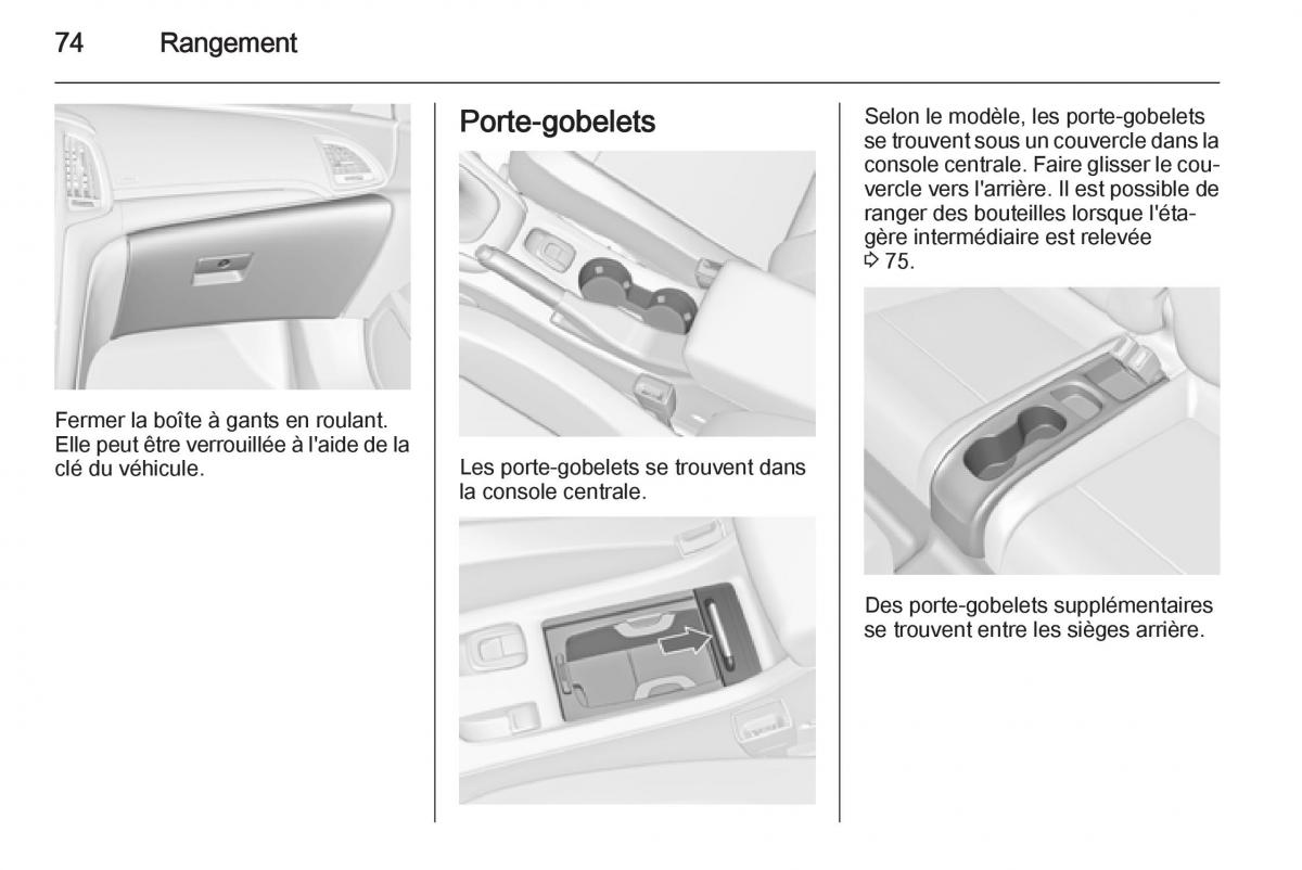 Opel Cascada Cabrio manuel du proprietaire / page 76