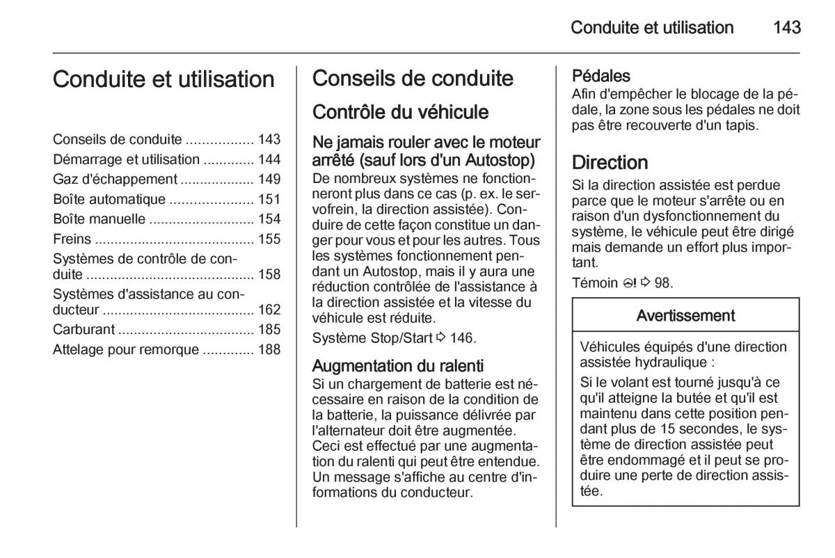 Opel Cascada Cabrio manuel du proprietaire / page 145