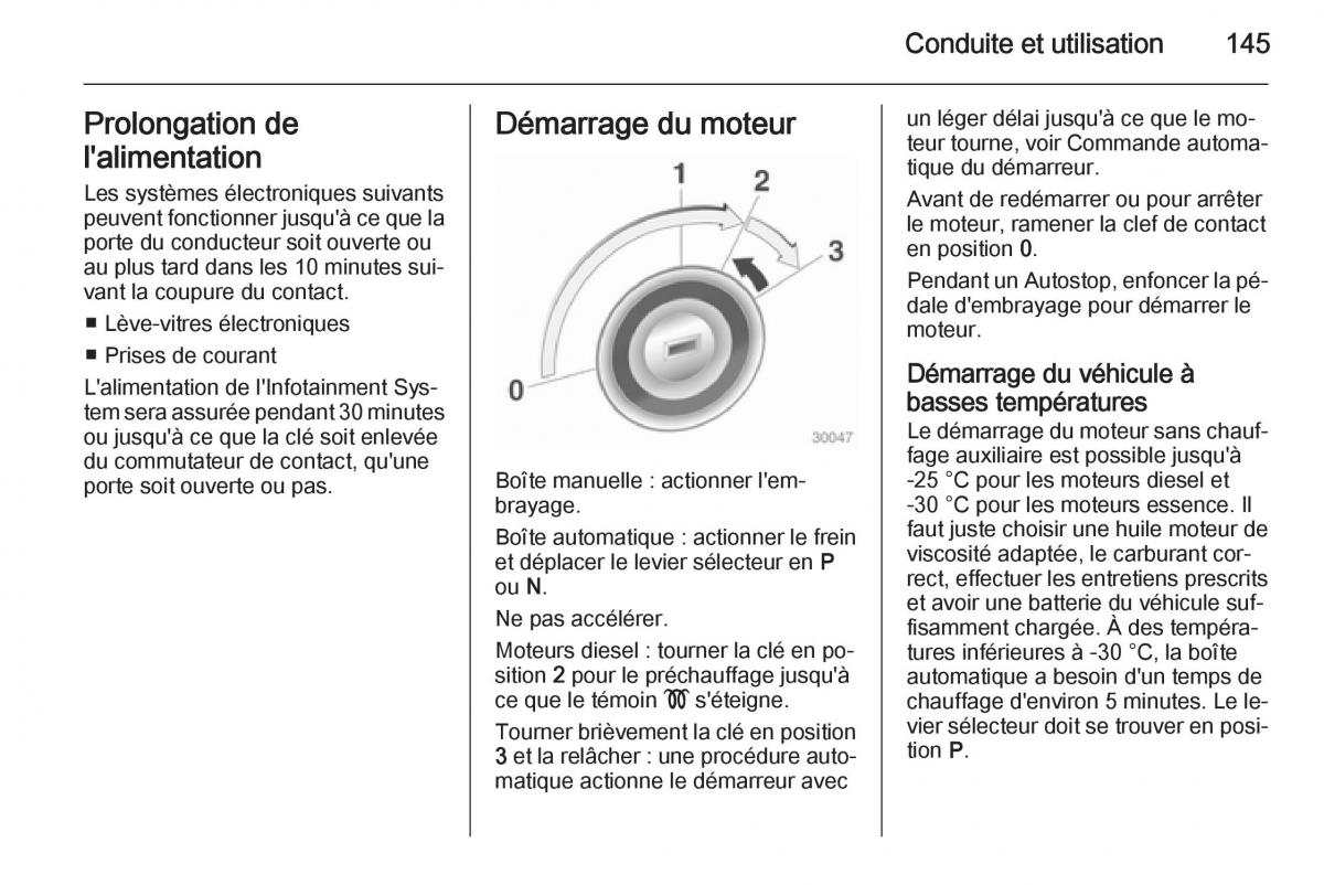 Opel Cascada Cabrio manuel du proprietaire / page 147