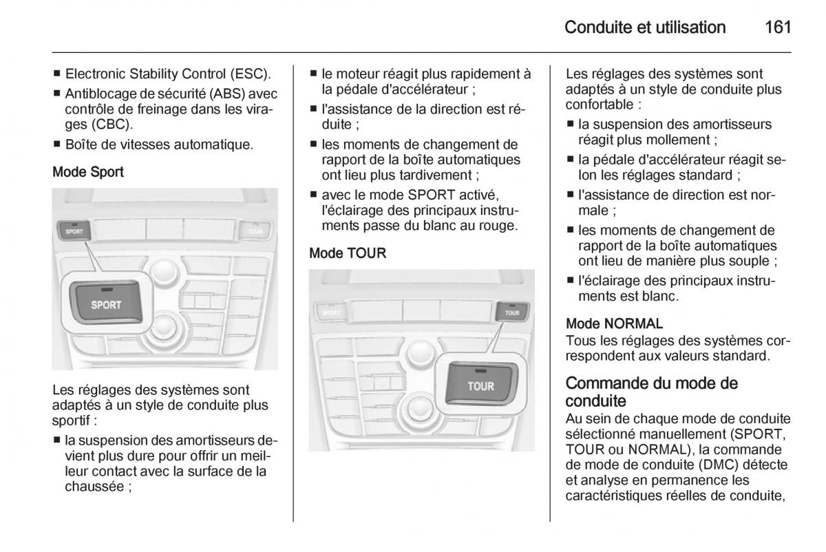 Opel Cascada Cabrio manuel du proprietaire / page 163