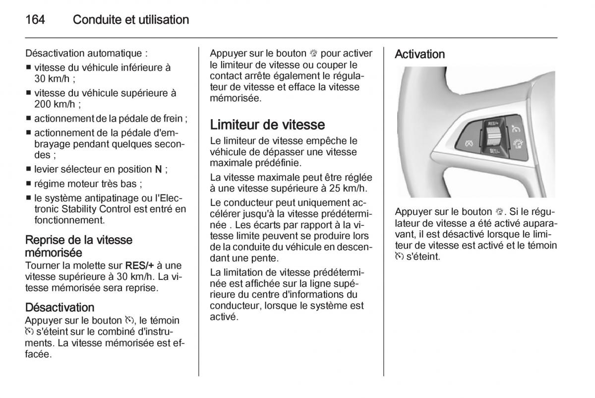 Opel Cascada Cabrio manuel du proprietaire / page 166