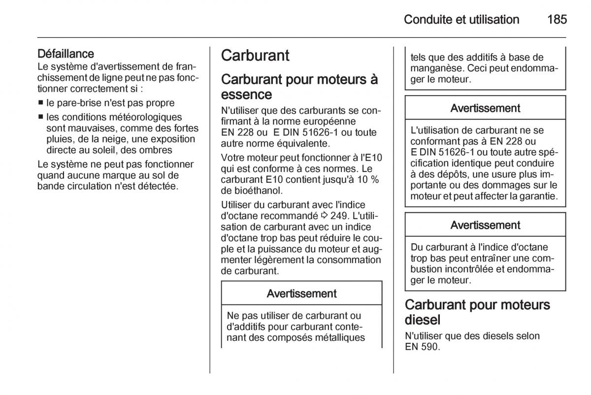 Opel Cascada Cabrio manuel du proprietaire / page 187