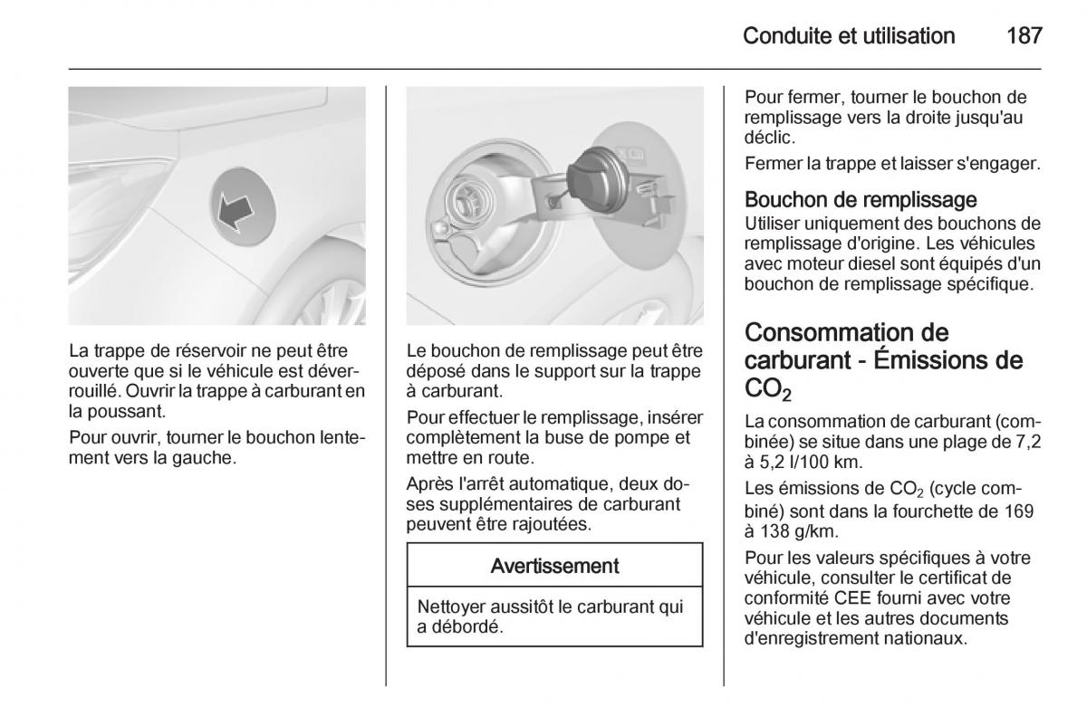Opel Cascada Cabrio manuel du proprietaire / page 189