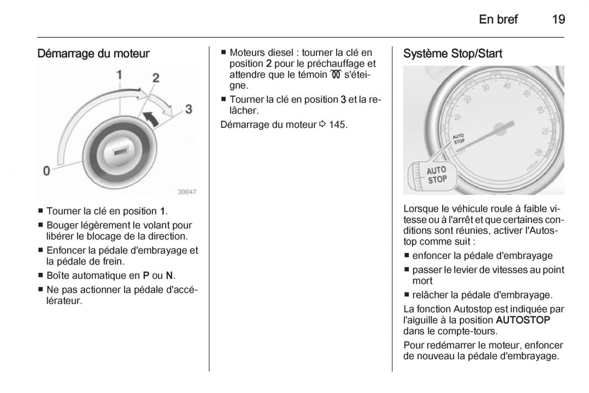 Opel Cascada Cabrio manuel du proprietaire / page 21