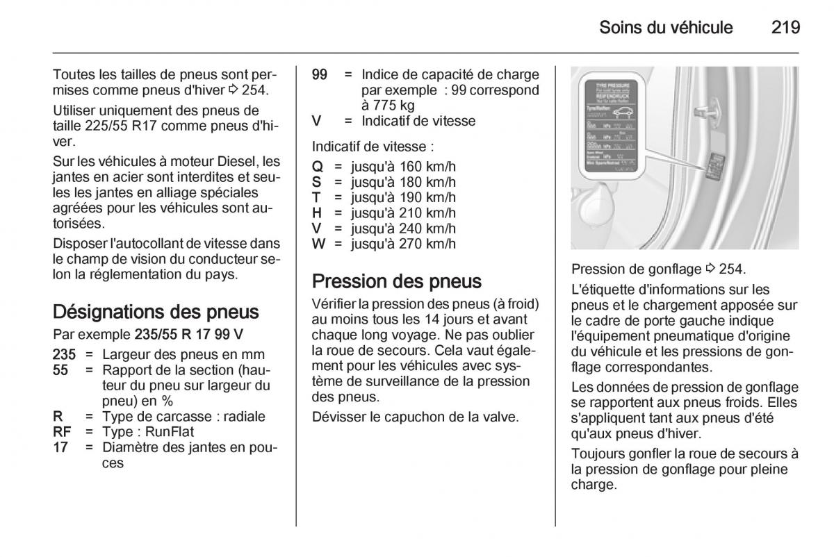 Opel Cascada Cabrio manuel du proprietaire / page 221