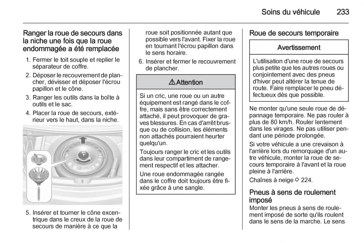 Opel Cascada Cabrio manuel du proprietaire / page 235