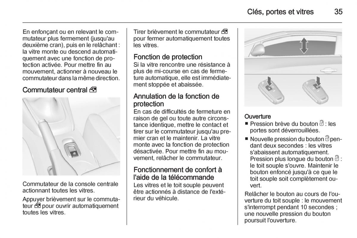 Opel Cascada Cabrio manuel du proprietaire / page 37