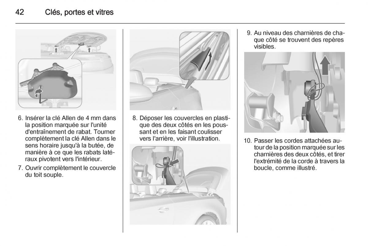 Opel Cascada Cabrio manuel du proprietaire / page 44