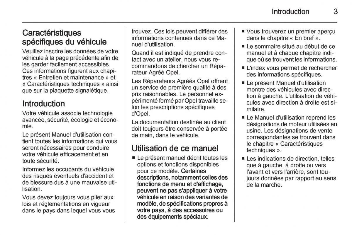 Opel Cascada Cabrio manuel du proprietaire / page 5